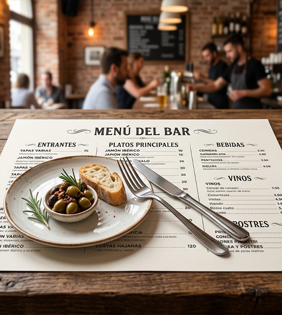 Mantel para bar en A3 1000uds